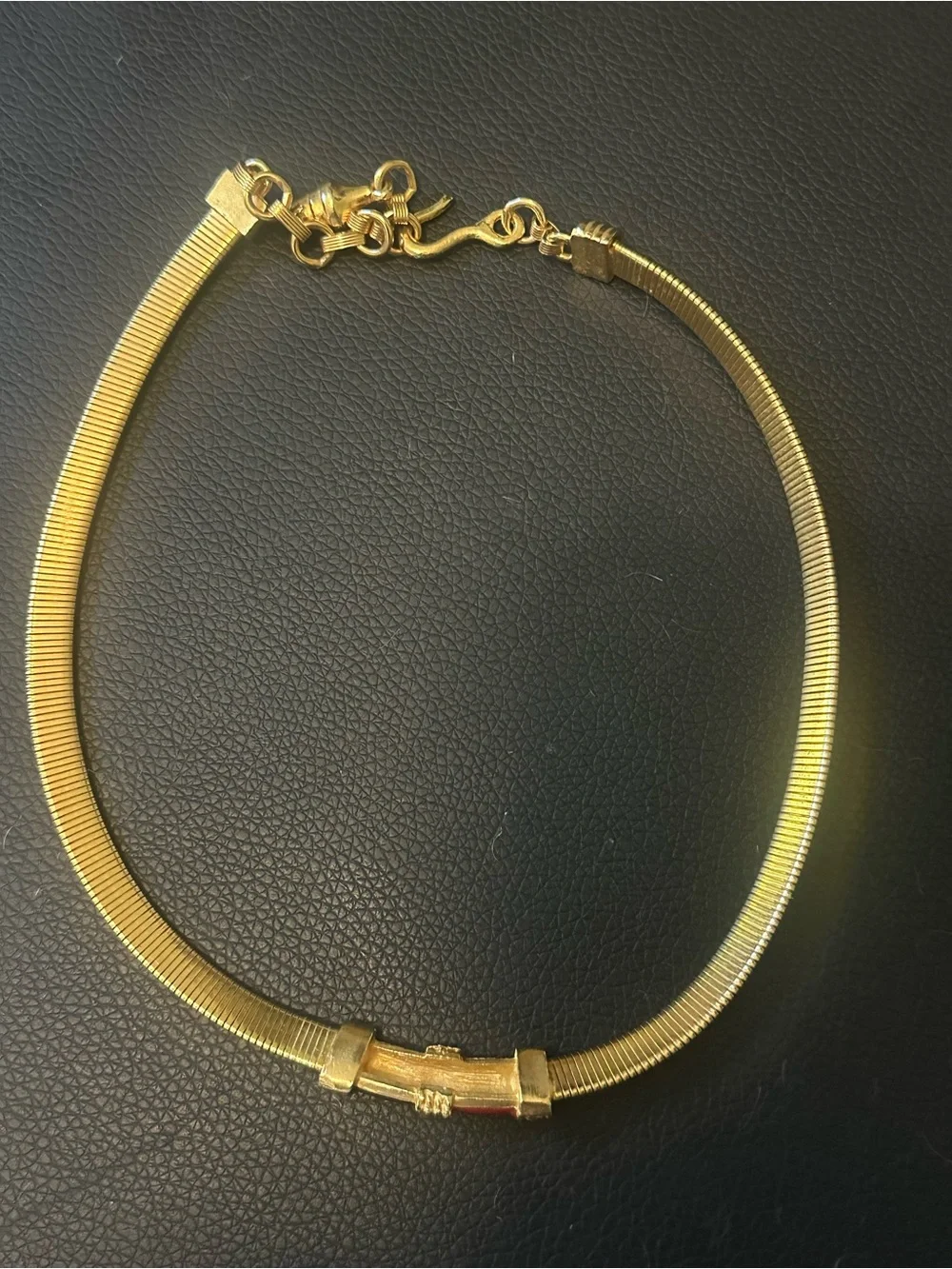 Monet Gold-Tone Choker Necklace with Red Accent Bead